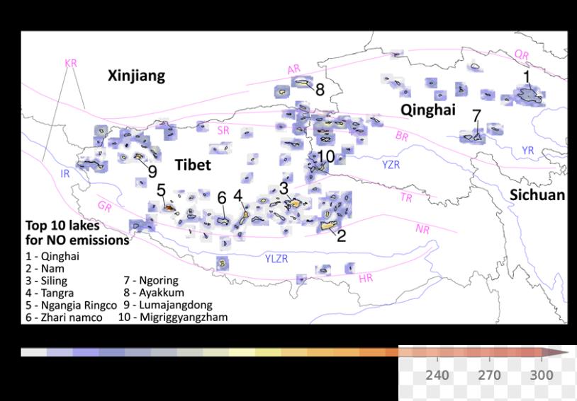 北大课题组发现青藏高原湖泊的高强度自然源氮氧化物排放